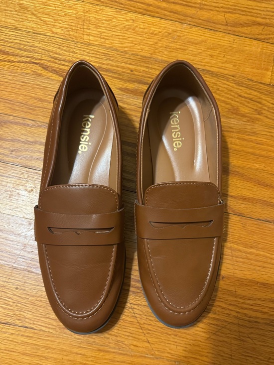 Kensie Shoes - Kensie Cognac Brown Slip-On Penny Loafers